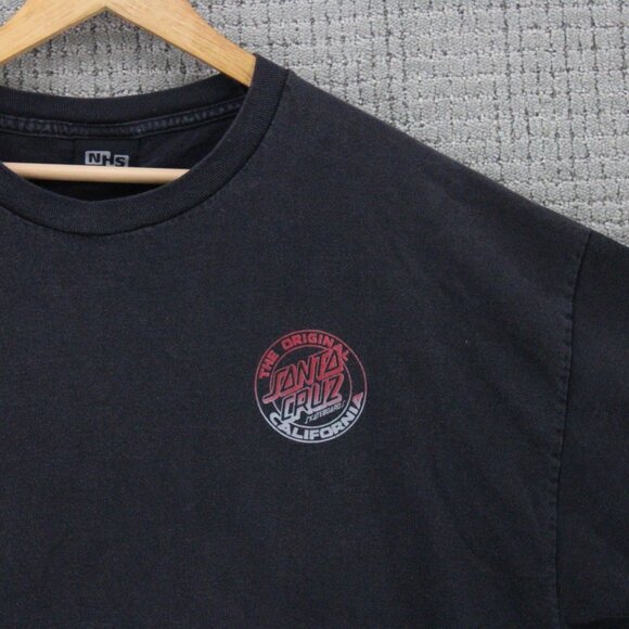NHS X Santa Cruz Shirt Mens XL Black Short Sleeve Graphic Logo Crewneck XL Rare - Picture 3 of 10
